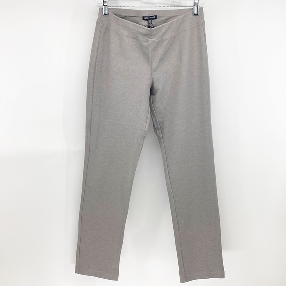 Eileen Fisher WASHABLE STRETCH CREPE PANT SLIM FIT, ANKLE LENGTH light grey - Picture 1 of 6